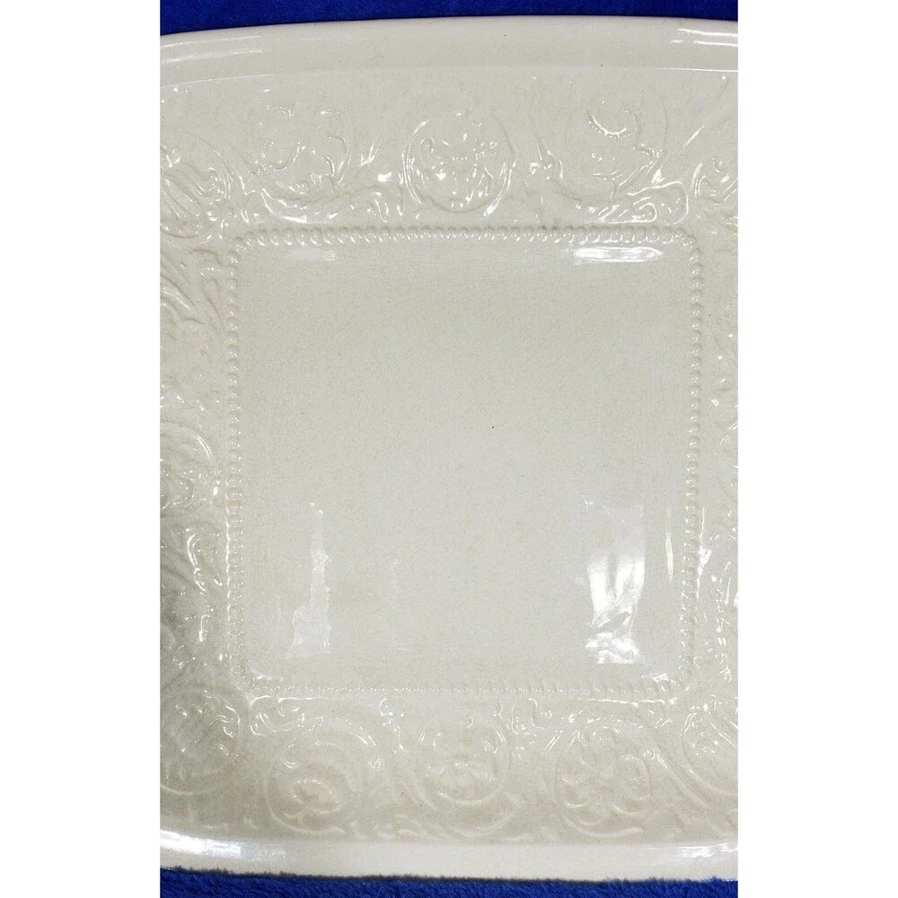 Old WEDGWOOD England PATRICIAN pattern square cake plate with handles 11-1/2